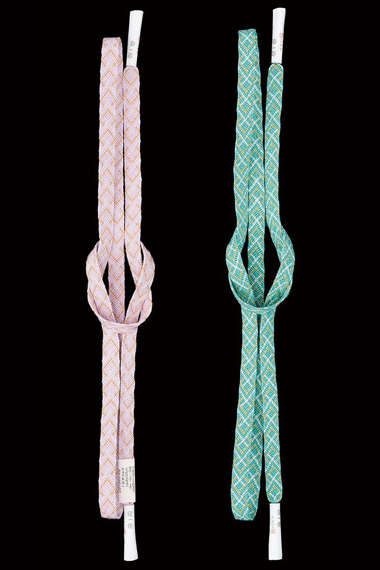 平田武士 笹波 Hirata Takeshi - Braided silk cord with a geometric pattern