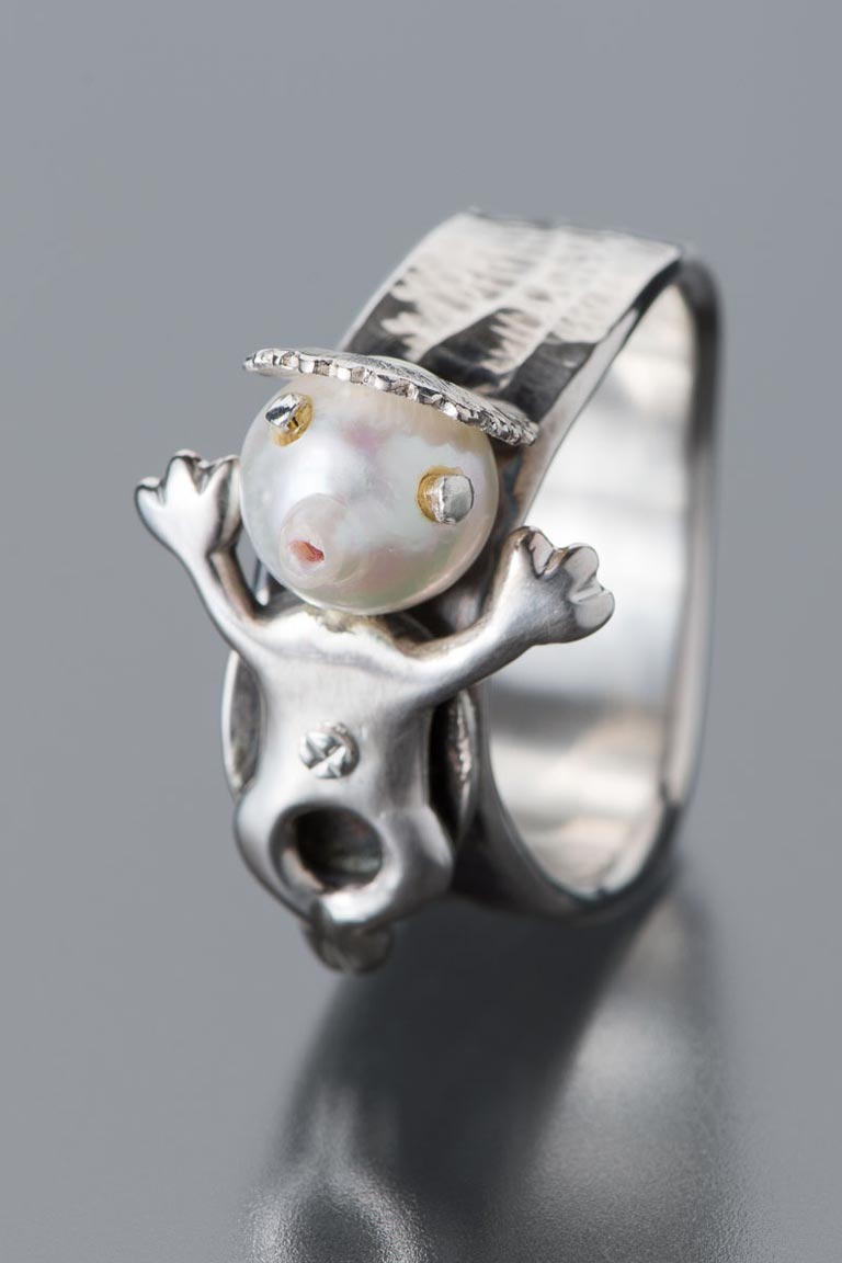 銀製リング「河童の川流れ」