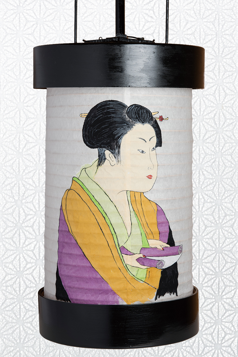 箱提灯（浮世絵入り）
Paper lantern (box type) with ukiyo-e painting