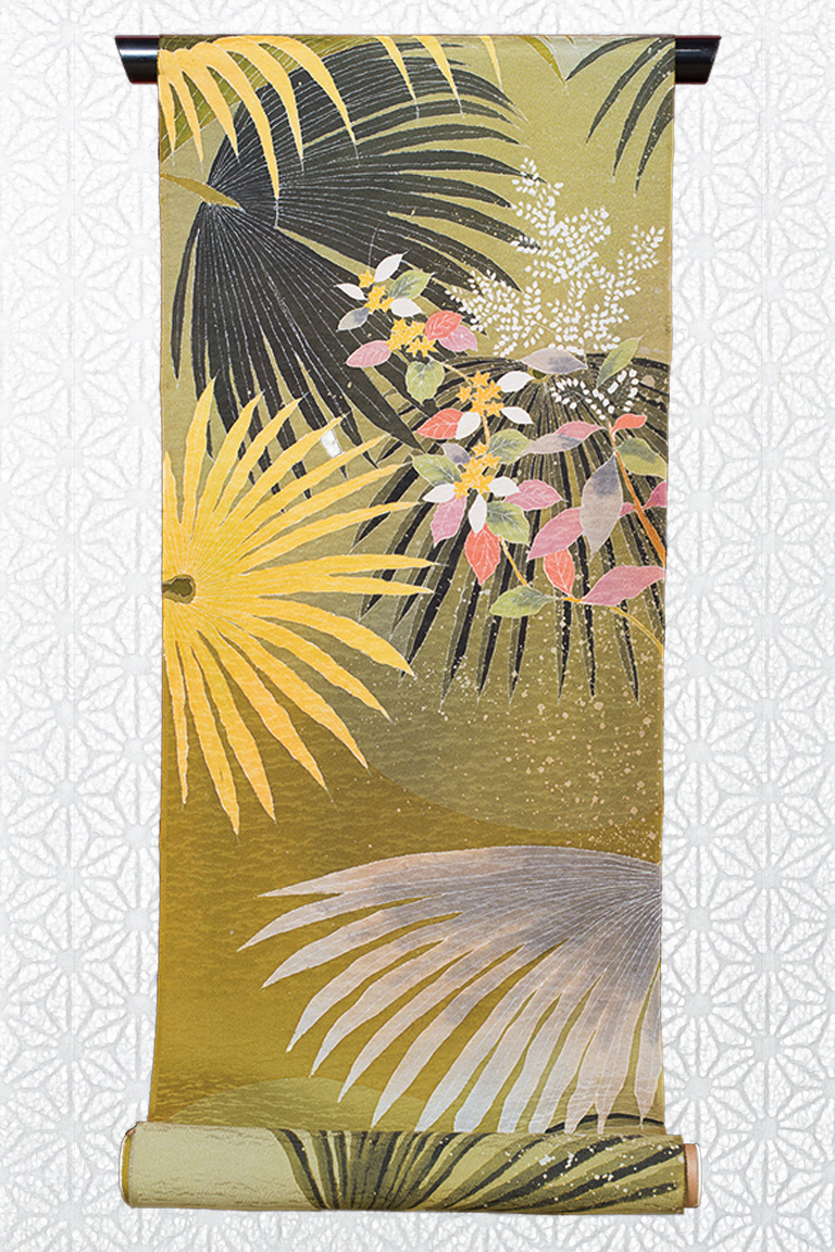 袋帯（とらつぐみ） Obi sash for kimono with a design of scaly thrush